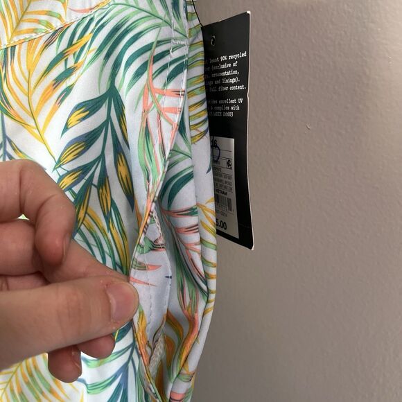 Art Class Boys Swim Trunks, Blue With Tropical Foliage, Size 16 - Picture 4 of 13